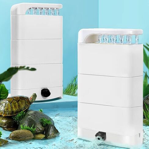 ZSPET 850L/H Turtle Filter with 2 Sponges, 3-in-1 Water Circulation Amphibian Tank Filter, Low Water Filter for Turtle Tanks, Reptile Frog in Kuwait