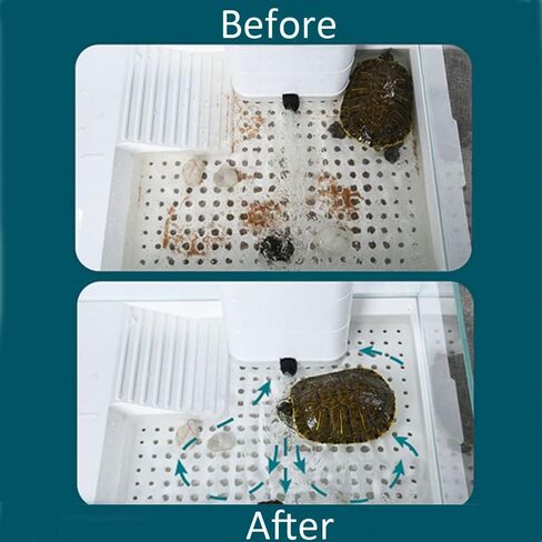 ZSPET 850L/H Turtle Filter with 2 Sponges, 3-in-1 Water Circulation Amphibian Tank Filter, Low Water Filter for Turtle Tanks, Reptile Frog in Kuwait