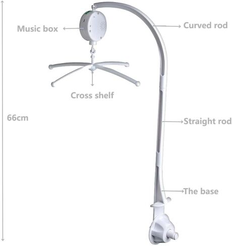 26 Inch (66 cm) Baby Crib Mobile Bed Bell Holder Music Box Holder Arm Bracket Baby Bed Stent Set Mobile Hanger Set for Baby Bed Mobile Bed in Saudi Arabia