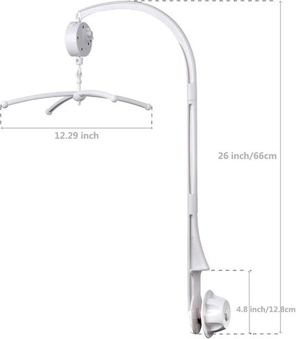 26 Inch (66 cm) Baby Crib Mobile Bed Bell Holder Music Box Holder Arm Bracket Baby Bed Stent Set Mobile Hanger Set for Baby Bed Mobile Bed in Saudi Arabia