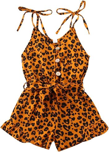 Toddler Baby Girl Heart Print Suspender Romper Jumpsuit Playsuit Holiday Clothes Kids Summer Outfit in Saudi Arabia