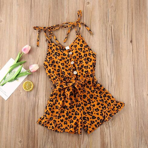 Toddler Baby Girl Heart Print Suspender Romper Jumpsuit Playsuit Holiday Clothes Kids Summer Outfit in Saudi Arabia