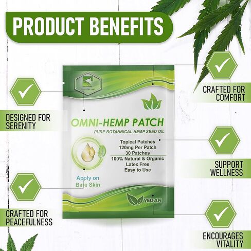 رقعة زيت بذور القنب أومني: 30 رقعة طبيعية للاستخدام اليومي - سهلة الاستخدام، سرية ومريحة، مثالية للرفاهية اليومية in Kuwait