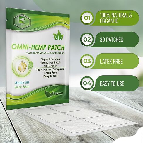 رقعة زيت بذور القنب أومني: 30 رقعة طبيعية للاستخدام اليومي - سهلة الاستخدام، سرية ومريحة، مثالية للرفاهية اليومية in Kuwait