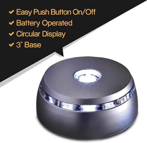 4 LED Display Base - Light Base for Glass Art - Lighted Glass Display and LED Base Light for Crystals, Figurines, and More - Lighted Display Stand w/ Color Changing Lights (2 Pack) in Kuwait