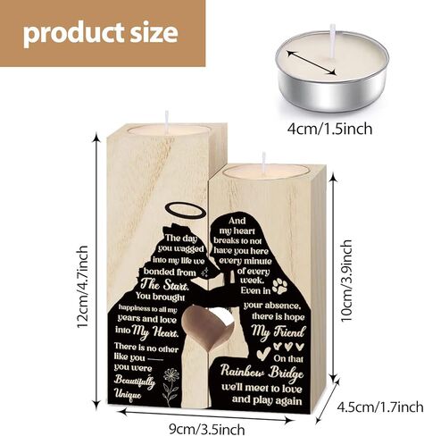 Memorial Dog Gifts,Dog Memorial Gifts for Loss of Dog,Loss of Dog Sympathy Gift,Pet Memorial Gifts for Dogs,Pet Loss Gifts, Sympathy Keepsake Dog Mom, Dog Dad for Loss of Pet,Dog Candle Holder. in Kuwait