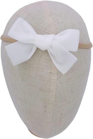 Sugarmelon Velvet Bow Soft Stretchy Headbands for Newborn Infant Toddlers Hair Bow Elastic Bands Baby Girls Nylon Hairband (2.75'' Mini 32 PCS) in Saudi Arabia