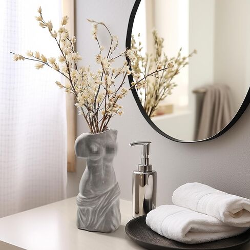 مزهرية زهرة سيراميك بيضاء من ComSaf للديكور، مزهرية وجه على شكل أنثى على الطراز الحديث، مزهرية زهرة فريدة لديكور غرفة المعيشة المنزلية والمكتب - نوع الوجه A in Kuwait