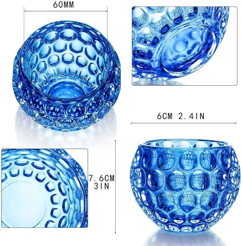 6 قطع حوامل شموع نذرية مجموعة من 6 حوامل شموع زجاجية خضراء بكميات كبيرة من حاملات شموع ضوء الشاي الكريستالية لتزيين طاولة الزفاف المنزلية in Kuwait