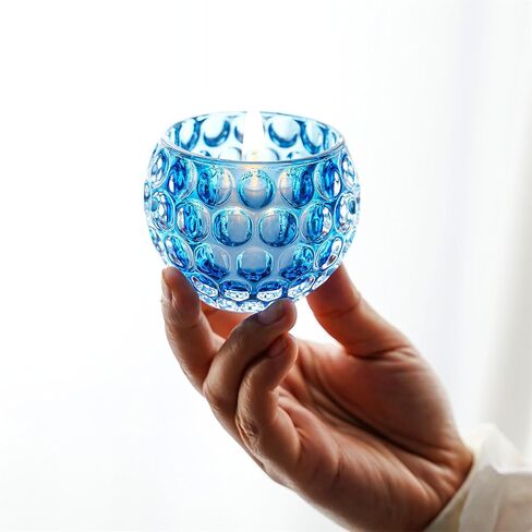 6 قطع حوامل شموع نذرية مجموعة من 6 حوامل شموع زجاجية خضراء بكميات كبيرة من حاملات شموع ضوء الشاي الكريستالية لتزيين طاولة الزفاف المنزلية in Kuwait