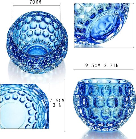 6 قطع حوامل شموع نذرية مجموعة من 6 حوامل شموع زجاجية خضراء بكميات كبيرة من حاملات شموع ضوء الشاي الكريستالية لتزيين طاولة الزفاف المنزلية in Kuwait