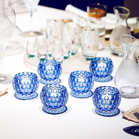 6 قطع حوامل شموع نذرية مجموعة من 6 حوامل شموع زجاجية خضراء بكميات كبيرة من حاملات شموع ضوء الشاي الكريستالية لتزيين طاولة الزفاف المنزلية in Kuwait