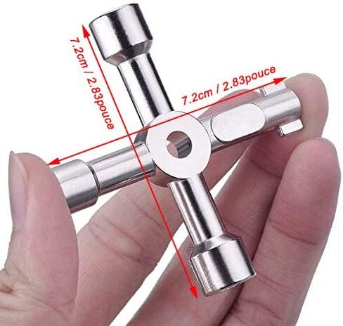 WILLBOND 4-Way مفتاح أدوات متعدد الوظائف للمياه الكهربائية وعداد الغاز ومفتاح فتح خزانة الخزانة (أسود) in Kuwait