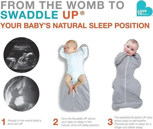 Love to Dream Swaddle UP, Baby Sleep Sack, 1.5 TOG, Self-Soothing, Longer Sleep, Secure Fit Helps Calm Startle Reflex, New Born Essentials for Baby, Suitable for All Seasons, 8-13 lbs, Olive Twigs in Saudi Arabia