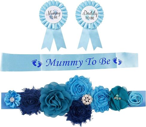 Vemonllas Maternity Sash Belt Mom to Be Daddy to Be Corsage Pins Baby Shower Decoration Pregnancy Photo Props Keepsake Gifts in Saudi Arabia