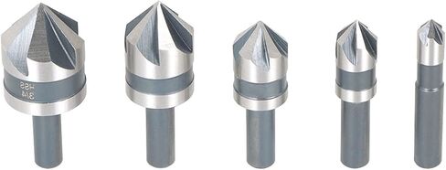 findmall 5Pcs Countersink Drill Bit Set 82 Degree High Speed Steel Countersinks Drill Bit Set in Sizes 1/4 3/8 1/2 5/8 3/4 Inch Set with Carrying Case in Saudi Arabia