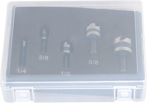 findmall 5Pcs Countersink Drill Bit Set 82 Degree High Speed Steel Countersinks Drill Bit Set in Sizes 1/4 3/8 1/2 5/8 3/4 Inch Set with Carrying Case in Saudi Arabia