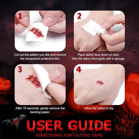 165Pcs Halloween Decorations,10Sheets Halloween Blood Handprints Footprint Blood Stains Window Stickers Wall Sticker Floor Sticker,30Pcs Tattoo Sticker Face Sticker Waterproof Blood Mark Wound Sticker in Kuwait