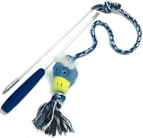 Pet Fit For Life Wand Toy for Dogs - Extra Long 31" Pole with Plush Alligator Squeaky Toy, Soft Foam Handle for Tug of War and Interactive Fun & Exercise in Kuwait