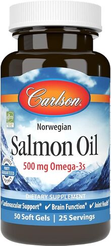Carlson Labs كبسولات هلامية من زيت السلمون النرويجي من مختبرات كارلسون، 500 مجم، 50 قطعة in Saudi Arabia
