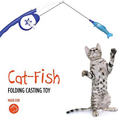 L'chic Cat Fishing Pole Teaser, Indoor Cat Interactive Fishing Wand Toy Pole, Pet Companion Toy, Cat Toys for Indoor Cats, Toy Fishing Pole, Gift Fish Cat Toy, Cat Must Haves for Play & Exercise in Saudi Arabia