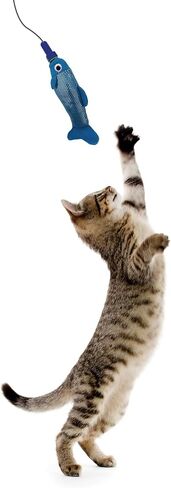L'chic Cat Fishing Pole Teaser, Indoor Cat Interactive Fishing Wand Toy Pole, Pet Companion Toy, Cat Toys for Indoor Cats, Toy Fishing Pole, Gift Fish Cat Toy, Cat Must Haves for Play & Exercise in Saudi Arabia