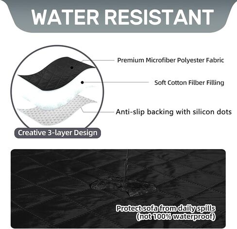 HDCAXKJ Sectional Couch Covers for Dogs 3-Pieces Water Resistant L Shape Sofa Cover Set Pet Friendly Sectional Slipcovers Living Room Non Slip L-Shaped Furniture Protector Washable (Gray, Large) in Kuwait