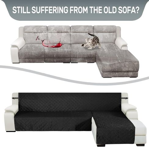 HDCAXKJ Sectional Couch Covers for Dogs 3-Pieces Water Resistant L Shape Sofa Cover Set Pet Friendly Sectional Slipcovers Living Room Non Slip L-Shaped Furniture Protector Washable (Gray, Large) in Kuwait
