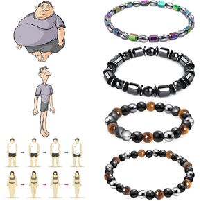 فوزUSD 4 قطعة المغناطيسي الليمفاوية سوار ديتوكس ، سبج العلاج المغناطيسي خلخال سوار للجنسين موضة للنساء الرجال الإجهاد الإغاثة in Kuwait