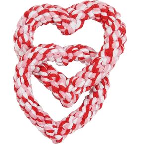 BoomBone Valentines Dog Toy, Interlocking Heart Dog Rope Toy, Small Medium Dog Toy in Kuwait