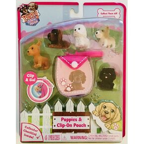 Puppy In My Pocket 6 Pink Clip-On Pouch and 5 Cute Puppies in Saudi Arabia