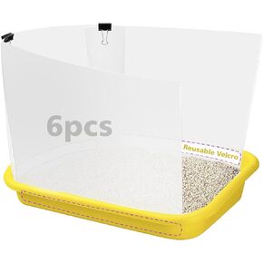 3 Pcs Cat Litter Box Pee Shields, Cat Litter Box Splash Guard for Open Top Litter Pan | Frosted | Easy Clean | 14.5"×11.5" (Litter Box Not Included)
