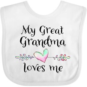 inktastic My Great Grandma Loves Me- Heart Great Grandchild Baby Bib