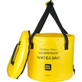 YUMQUA Collapsible Bucket with Lid, Portable Folding Water Bucket Wash Basin for Camping Boating Traveling Fishing Gardening Car Washing