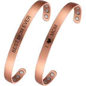 سوار من النحاس للنساء للعلاج المغناطيسي لالتهاب المفاصل قابل للتعديل ليناسب معظم المعصم - 2 عبوة in Kuwait