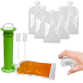 9Pcs Reusable Baby Food Pouches Filler Kit Baby Food Pouch Maker Portable Baby Food Pouches Refillable Kit for Kids in Kuwait