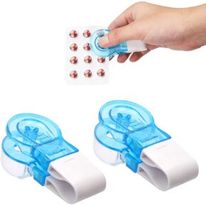 Portable Pill Taker Remover, 2pcs Blister Pack Opener Popper Assistance No Contact Easy to Take Out Portable Travel Tablet Dispenser Pills Extractor Tool for Elderly, Disabled in Saudi Arabia