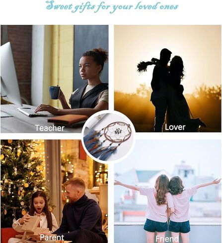 Handmade Blue Dream Catchers for Bedroom Adult, Circular Net for Wall Hanging Decor, Bedroom Decor for Boys Girls Teen Ornament Art Craft (Blue) in Kuwait