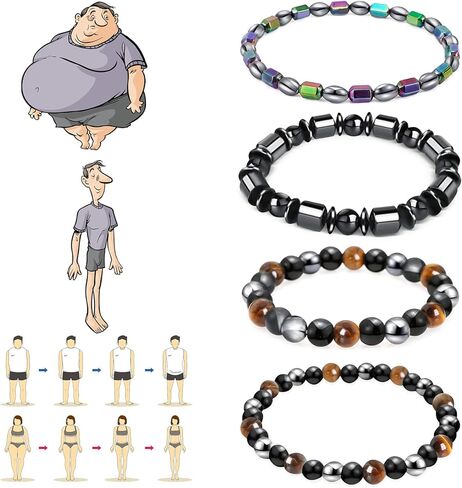 فوزUSD 4 قطعة المغناطيسي الليمفاوية سوار ديتوكس ، سبج العلاج المغناطيسي خلخال سوار للجنسين موضة للنساء الرجال الإجهاد الإغاثة in Kuwait