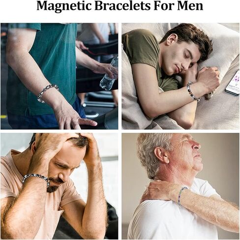 فوزUSD 4 قطعة المغناطيسي الليمفاوية سوار ديتوكس ، سبج العلاج المغناطيسي خلخال سوار للجنسين موضة للنساء الرجال الإجهاد الإغاثة in Kuwait