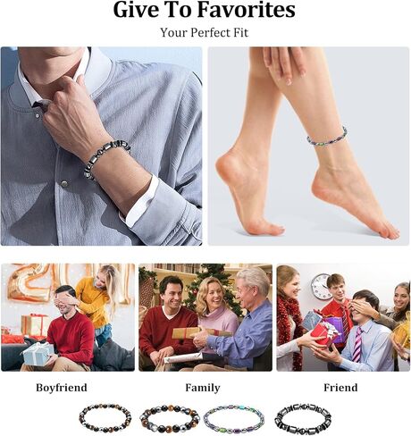 فوزUSD 4 قطعة المغناطيسي الليمفاوية سوار ديتوكس ، سبج العلاج المغناطيسي خلخال سوار للجنسين موضة للنساء الرجال الإجهاد الإغاثة in Kuwait