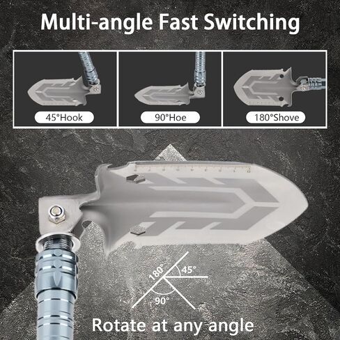 JIEKEDANLIN Pala de Supervivencia Plegable Multifuncional، Pala Tactica de Acero de Aleacion Resistente Con Sierra para Senderismo، Mochileros، Jardineria، Caza، Emergencia de Automovil، Nieve in Saudi Arabia
