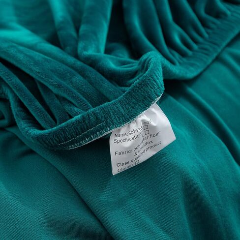 Armless Sofa Bed Cover Futon Slipcover Velvet Stretch Spandex Folding Sofa Couch Non-Armrest Furniture Protector (Velvet Bright Teal) in Saudi Arabia