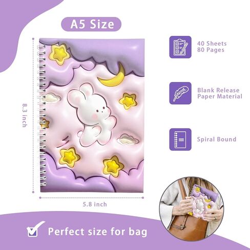 ألبوم جمع الملصقات القابل لإعادة الاستخدام، غطاء وهمي ثلاثي الأبعاد، كتاب تخزين ملصق فارغ للبالغين مقاس A5، 40 ورقة، حساب يدوي مخصص لجمع الملصقات in Kuwait