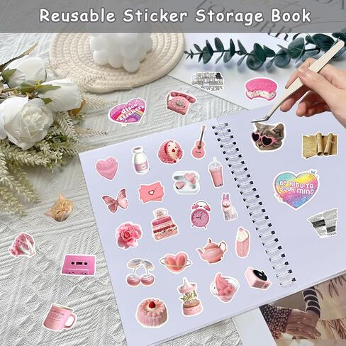 ألبوم جمع الملصقات القابل لإعادة الاستخدام، غطاء وهمي ثلاثي الأبعاد، كتاب تخزين ملصق فارغ للبالغين مقاس A5، 40 ورقة، حساب يدوي مخصص لجمع الملصقات in Kuwait