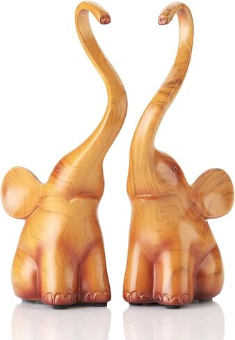 إشارات الفيلة المحبة التماثيل، تمثال الفيل الخشبي للزوجين عيد الحب الفيل التماثيل ديكور المنزل in Kuwait