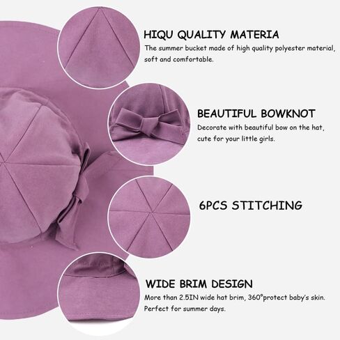 Bow Baby Girls Bucket Hat Infant Toddler Summer Cap Sun Protect Kids Hat for Girls in Kuwait
