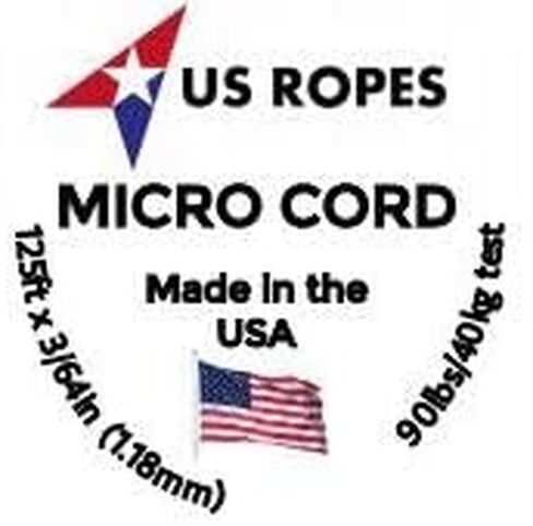 US Ropes 6 Pack Tactical Nylon Micro Cord 1.18mm X 125ft Lightweight Braided Cord (3/64" Diameter) on Spool Camping Boating Home Fishing Garden Jewelry 90lb Test Breaking Load (Primary) in Saudi Arabia