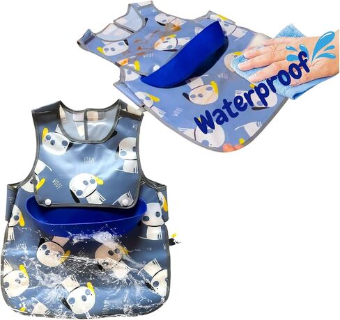 Plastic bib. Easiest bib to clean ever. No washer/dryer or scrubbing needed. 1T-3T in Saudi Arabia