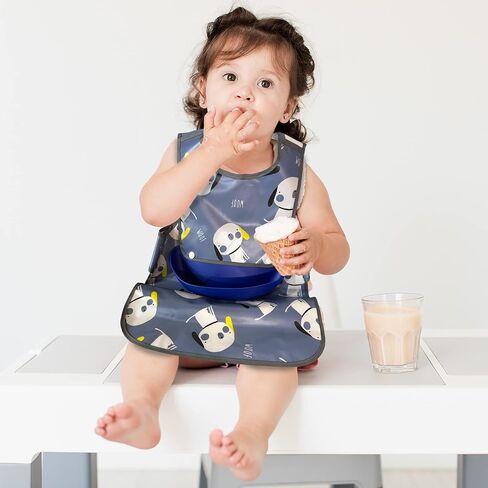 Plastic bib. Easiest bib to clean ever. No washer/dryer or scrubbing needed. 1T-3T in Saudi Arabia